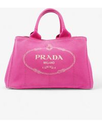 Prada - Canapa Handbag Canvas Tote Bag - Lyst