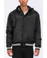 TRUEDAMES - Satin Varsity Bomber Jacket - Lyst