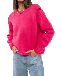 Blu Pepper - Button Tab Shoulder Pullover Sweater - Lyst