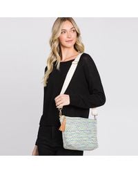 Fashnzfab - Aztec Solid Mini Patterned Tassel Crossbody Bag - Lyst