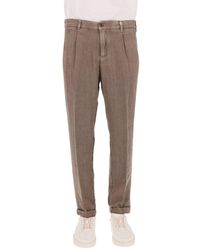 Myths - Linen Pants With Elasticated Waistband And Classic Design - Lyst