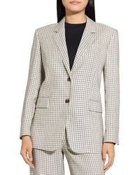 Theory - Oversized Straight Linen-Blend Blazer - Lyst