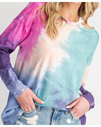 143 Story - Shoulder Cut Out Tie Dye Top - Lyst