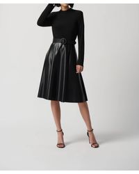 Joseph Ribkoff - Solid Top Faux Leather Dress - Lyst