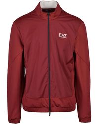 EA7 - Lycra Polyamide Elastane Zip Sweatshirt - Lyst