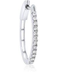 Diana M. Jewels - 14kt White Gold Diamond Half-way Oval Hoop Earrings Containing 0.50 Cts Tw - Lyst