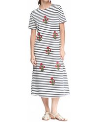 Vilagallo - Embroidered Clara Midi Dress - Lyst