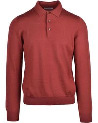 Gran Sasso - Virgin Wool Polo Knit Sweater With Classic Collar And Three-Button Placket - Lyst