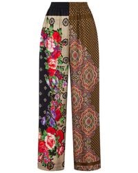 Moschino - Wide-Leg Silk And Nylon Patchwork Trousers - Lyst