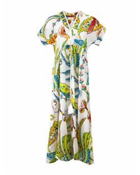 Guadalupe - Raven Tropical Birds Kimono Dress - Lyst