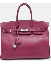 Hermès - Tosca/rose Tyrien Epsom Leather Palladium Finish Birkin 35 Bag - Lyst
