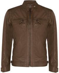Infinity Leather - Vintage Zipped Leather Racing Quilted Biker Jacket - Lyst