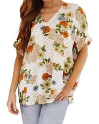 Jodifil - Good Morning Floral V-Neck Blouse - Lyst