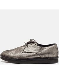 Tod's - Metallic Bronze Leather Platform Lace Up Oxfords - Lyst