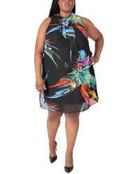 Signature By Robbie Bee - Printed Mock Neck Cocktail And Party Dress - Lyst