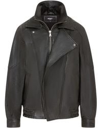 Infinity Leather - Lamb Leather Biker Blouson Oversized Jacket - Lyst