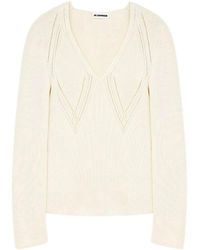 Jil Sander - Long Sleeve V-Neck Sweater - Lyst