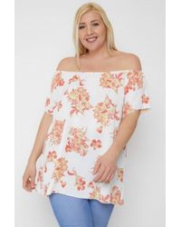 TRUEDAMES - Floral Print Off The Shoulder Top - Lyst