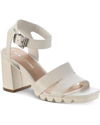 Sun & Stone - Raynaa Faux Leather Stacked Heel Ankle Strap - Lyst