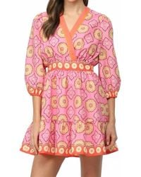 Fate - Gathered Sleeve Smocked Back Waist Mini Dress - Lyst