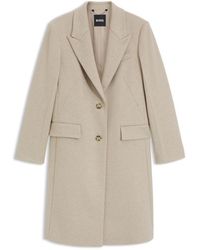 BOSS - Single-Breasted Formal Wool Coat - Lyst