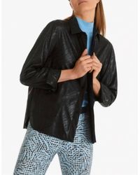 Marc Cain - Faux Leather Tiger Shirt Jacket - Lyst