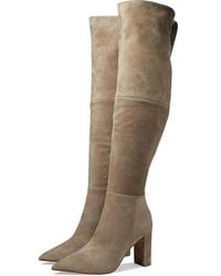 Steve Madden - Blyss Taupe Suede Ankle Zip Knee High Boots Jobb1802 - Lyst