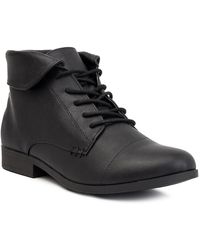 London Fog - Clora Faux Leather Ankle Combat & Lace-up Boots - Lyst