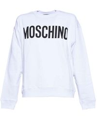 Moschino - Cotton Crewneck Sweatshirt With Logo Print - Lyst