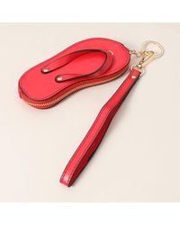 Fashnzfab - Faux Leather Flip-Flop Mini Wristlet Keychain Bag Charm Coin Purse - Lyst