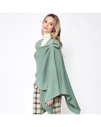 TRUEDAMES - Shoulder Strap Solid Ruana Poncho - Lyst