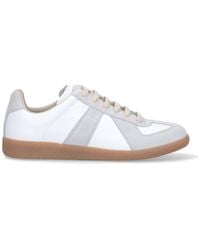 Maison Margiela - Leather Sneakers With Suede Detailing - Lyst