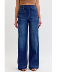 cello - Renae High Rise Pull-On Wide Leg Jeans - Lyst