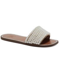 INC - Pelle Slip-on Flat Slide Sandals - Lyst