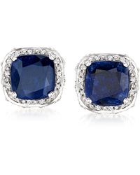 Ross-Simons - Sapphire And . White Topaz Double-frame - Lyst