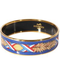 Hermès - Plated Enamel Bangle Wide Liberte Egalite Fraternite (67mm) - Lyst