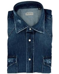 Sartorio Napoli - Denim Snap Button Cotton Shirt - Lyst