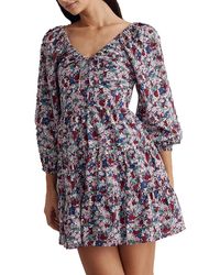 Madewell - Floral Tiered Mini Dress - Lyst