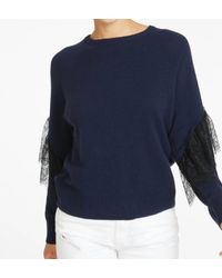 Autumn Cashmere - Lace Trimmed Raglan Sweater - Lyst