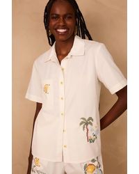 dress to - Tropical Embroidered Shirt Top - Lyst