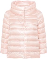 Herno - Quilted Mini Jacket With High Collar And Jewel Sleeves - Lyst