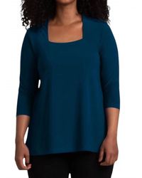 Sympli - Square Neck 3/4 Sleeve Top - Lyst