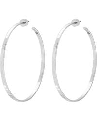 Eklexic - 2.5" Hammered Hoop Earrings - Lyst