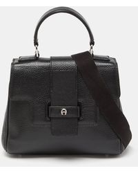 Aigner - Leather Top Handle Bag - Lyst