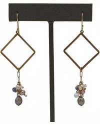 Blue Copper - Multi Mini Pearl Kyanite & Herkimer Earrings - Lyst
