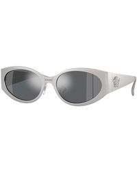 Versace - Oval Full Rim, With A Matte Frame And Dark Lens - Lyst