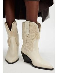 Free People - Pitchfork Point Shearling Western Boots - Lyst