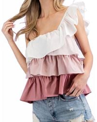 Eesome - Jennifer One Shoulder Ruffle Top - Lyst