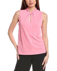 Anne Klein - Twist Neck Keyhole Top - Lyst
