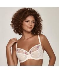 TRUEDAMES - Sheer Mesh Embroidered Full Coverage Bra With Underwire Support - Lyst